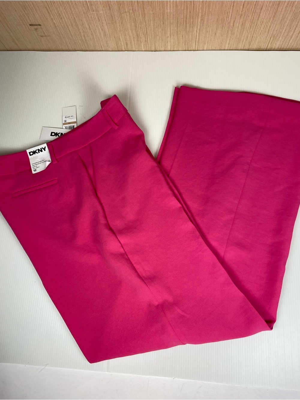DKNY NWT Hot Pink Wide Leg Dress Pants Size 12 High Rise